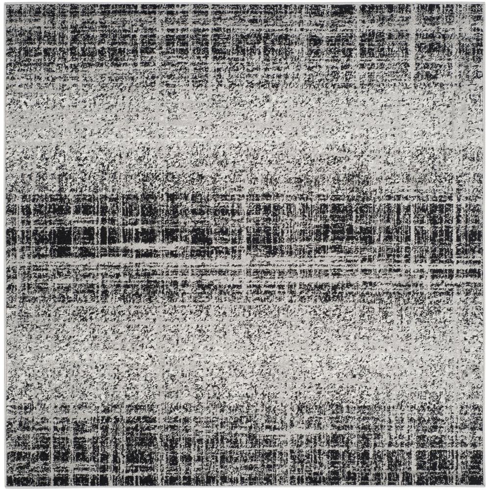 Adirondack, SILVER / BLACK, 4' X 4' Square, Area Rug, ADR116A-4SQ