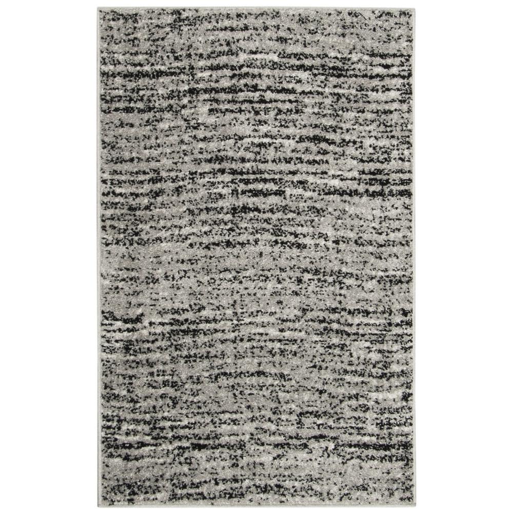 Adirondack, BLACK / SILVER, 2'-6" X 4', Area Rug, ADR117A-24