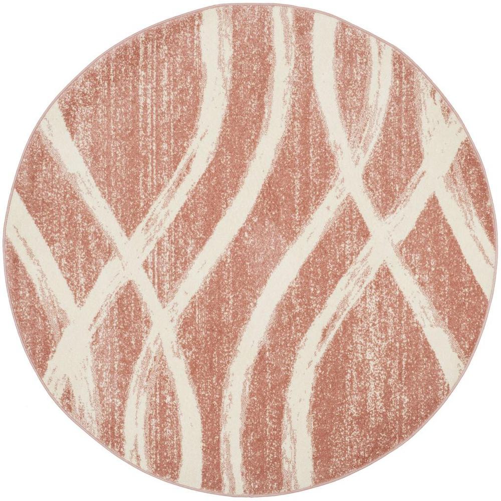 Adirondack, ROSE / CREAM, 6' X 6' Round, Area Rug