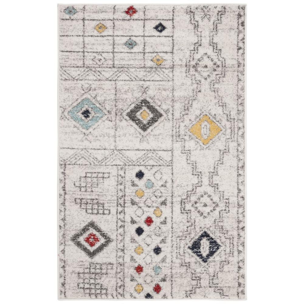 ADIRONDACK, LIGHT GREY / AQUA, 3' X 5', Area Rug