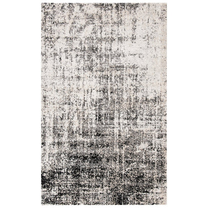 Adirondack Distressed Abstract Rug - Silver / Black - 2'-6" x 4'-0"