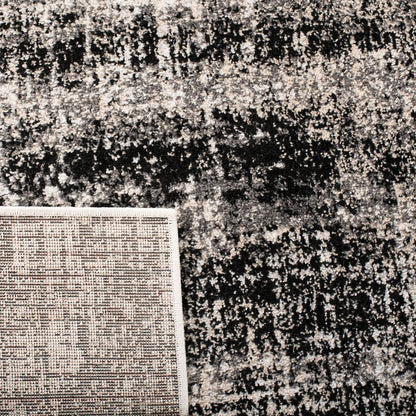 Adirondack Distressed Abstract Rug - Silver / Black - 2'-6" x 4'-0"