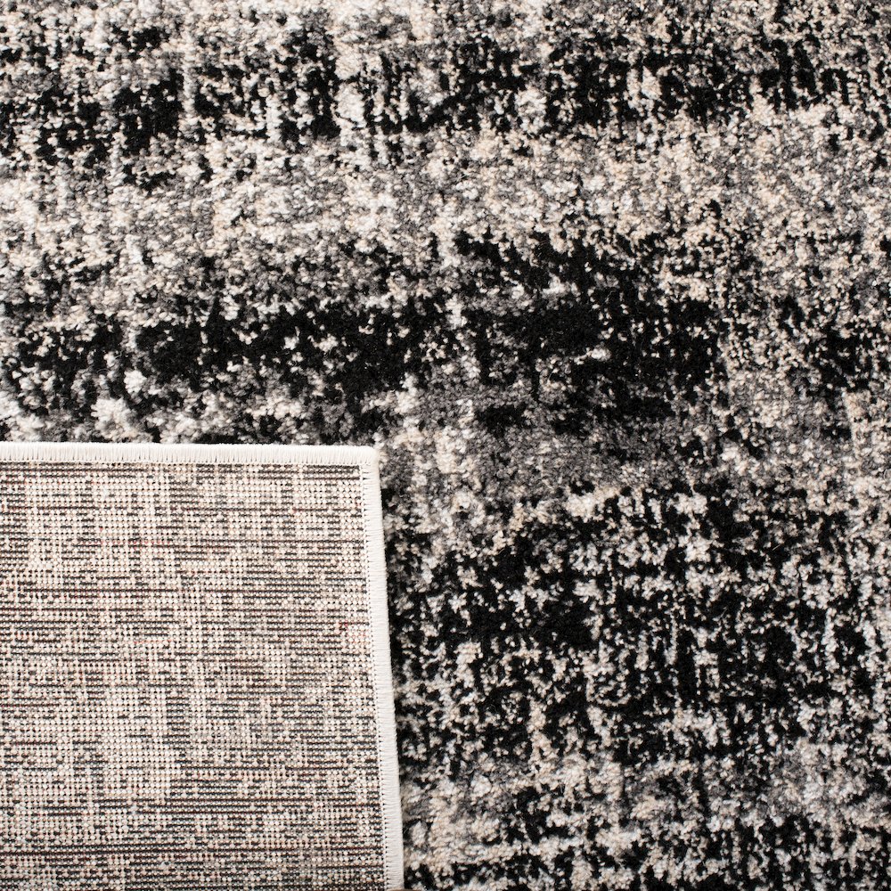 Adirondack Distressed Abstract Rug - Silver / Black - 4'-0" x 6'-0"