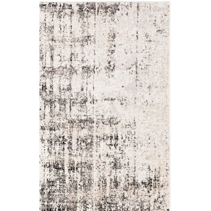 Adirondack Distressed Abstract Rug - Silver / Black - 4'-0" x 6'-0"