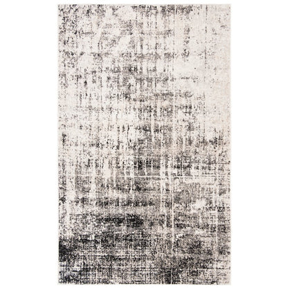 Adirondack Distressed Abstract Rug - Silver / Black - 6'-0" x 9'-0"
