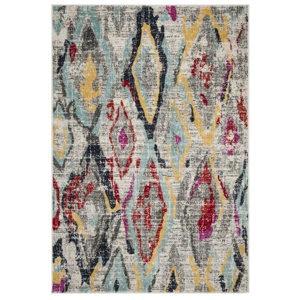 ADIRONDACK, LIGHT GREY / RED, 4' X 6', Area Rug, ADR209F-4