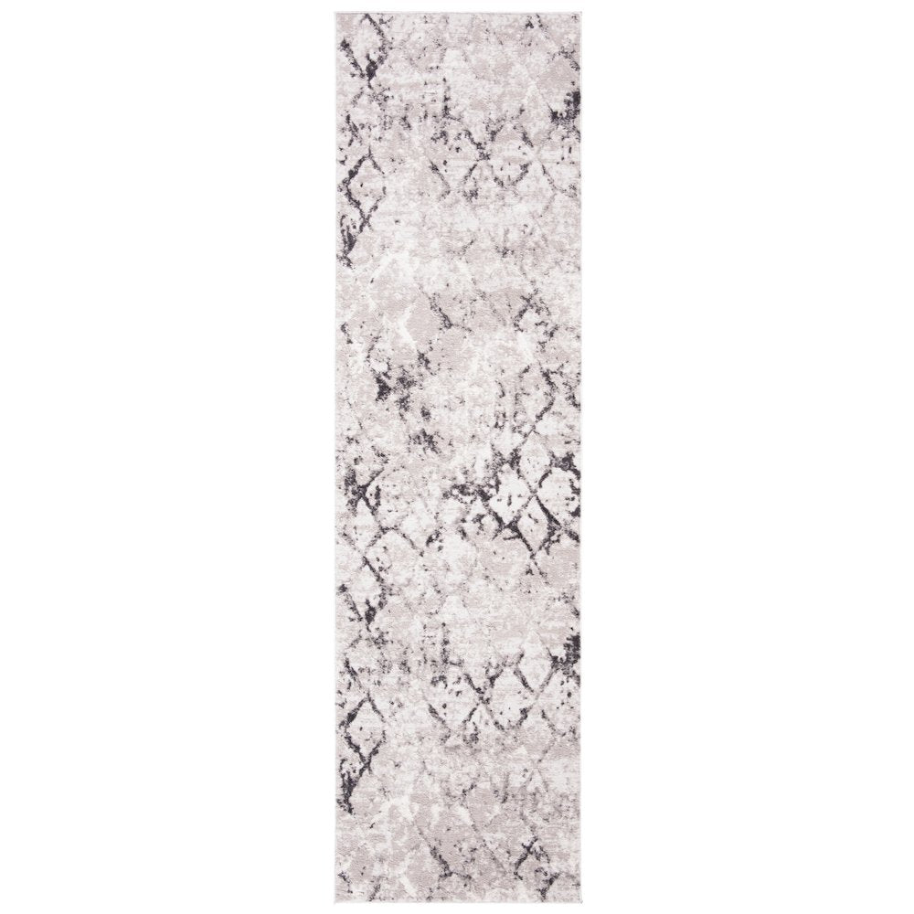 Amelia Distressed Lattice Rug - Grey / Light Grey - 2'-2" x 22'-0"