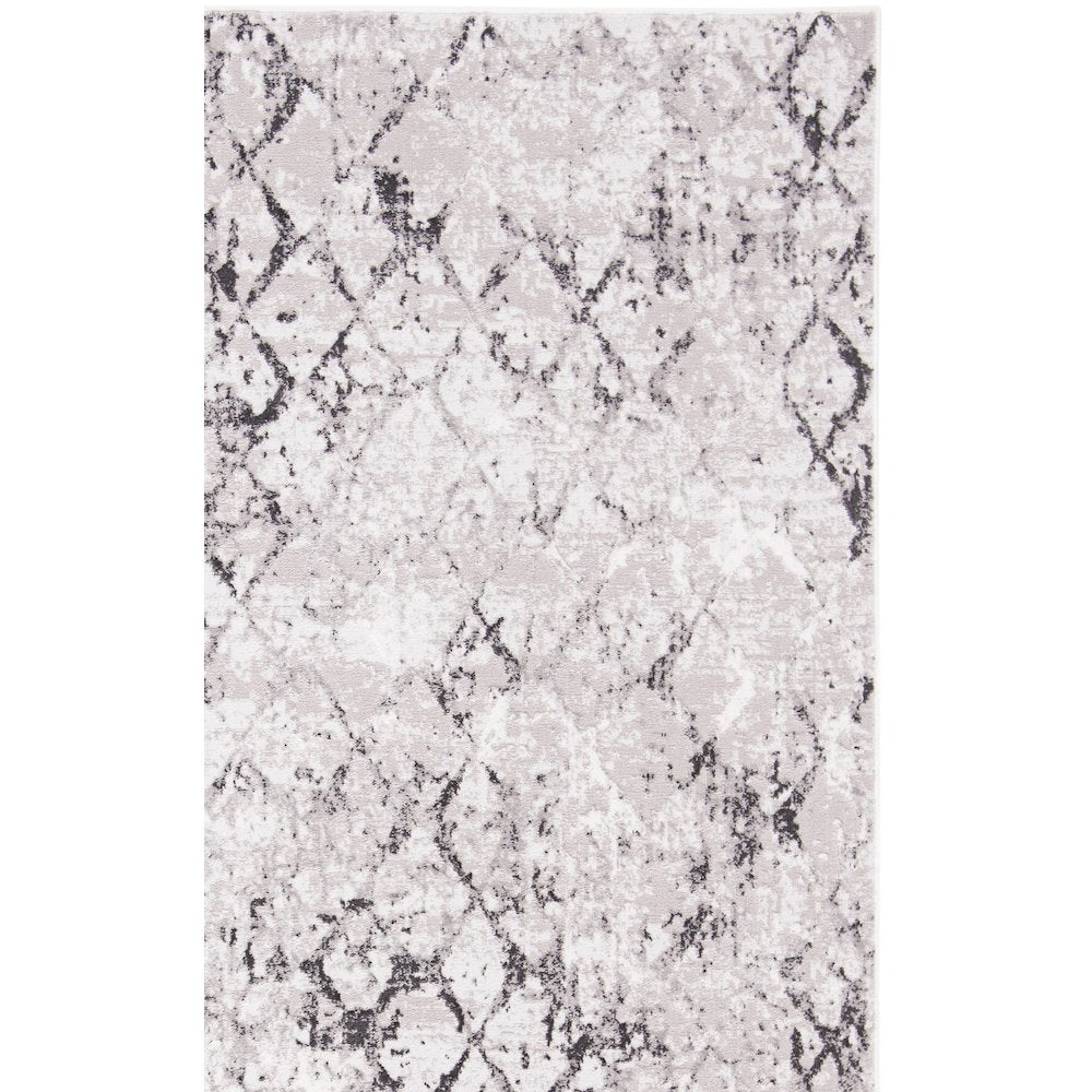 Amelia Distressed Lattice Rug - Grey / Light Grey - 2'-2" x 22'-0"