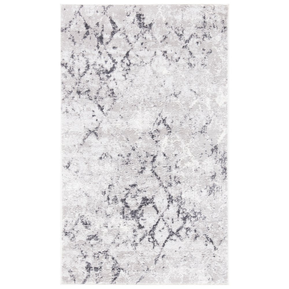 Amelia Distressed Lattice Rug - Grey / Light Grey - 3'-0" x 5'-0"