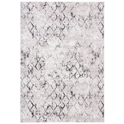 Amelia Distressed Lattice Rug - Grey / Light Grey - 5'-3" x 7'-6"