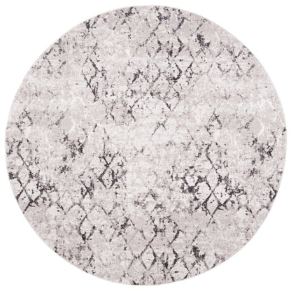 Amelia Distressed Lattice Rug - Grey / Light Grey - 5'-3" x 5'-3"