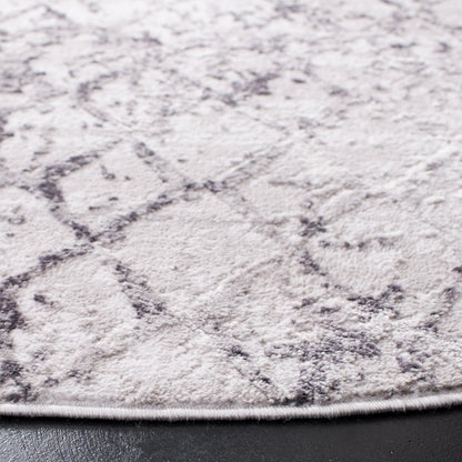 Amelia Distressed Lattice Rug - Grey / Light Grey - 5'-3" x 5'-3"