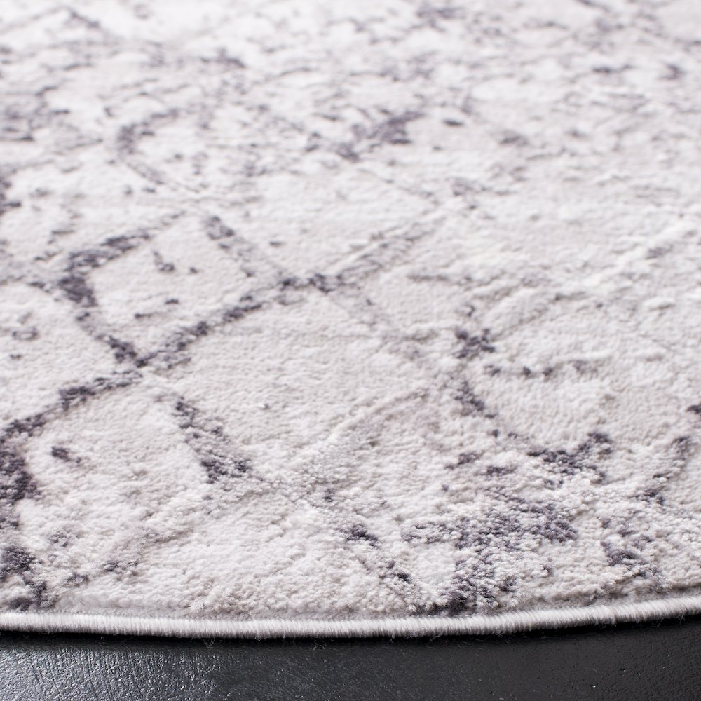 Amelia Distressed Lattice Rug - Grey / Light Grey - 6'-7" x 6'-7"