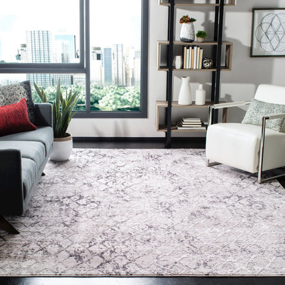 Amelia Distressed Lattice Rug - Grey / Light Grey - 9'-0" x 12'-0"