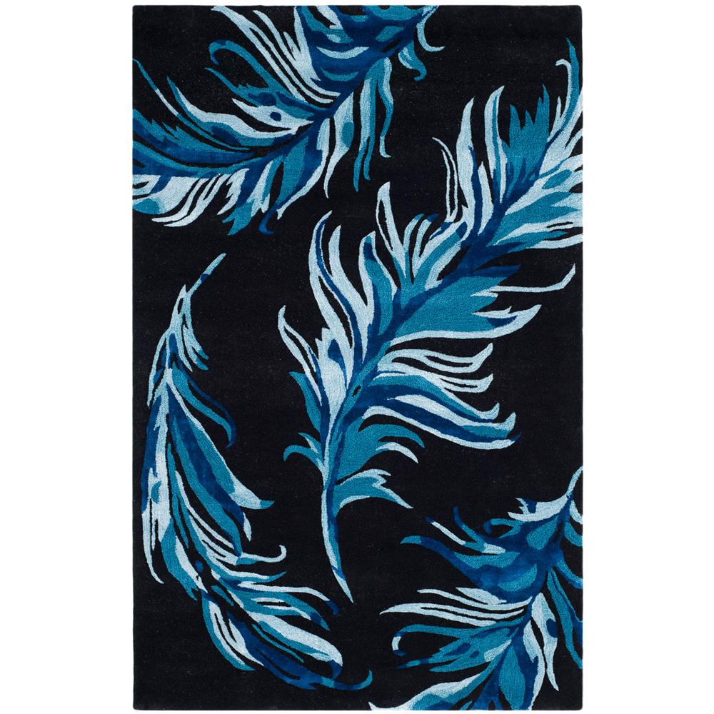 ALR-ALLURE, BLACK / BLUE, 5' X 8', Area Rug, ALR121B-5