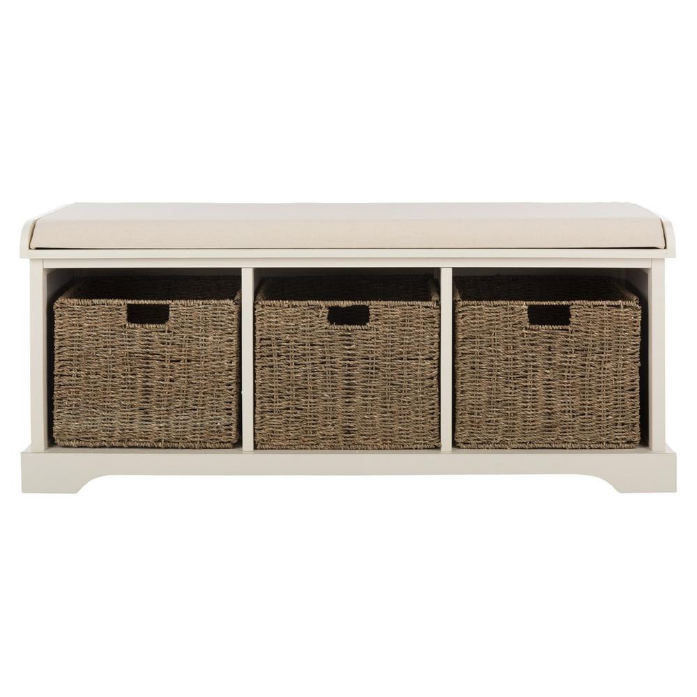 LONAN  WICKER STORAGE BENCH, AMH5733C