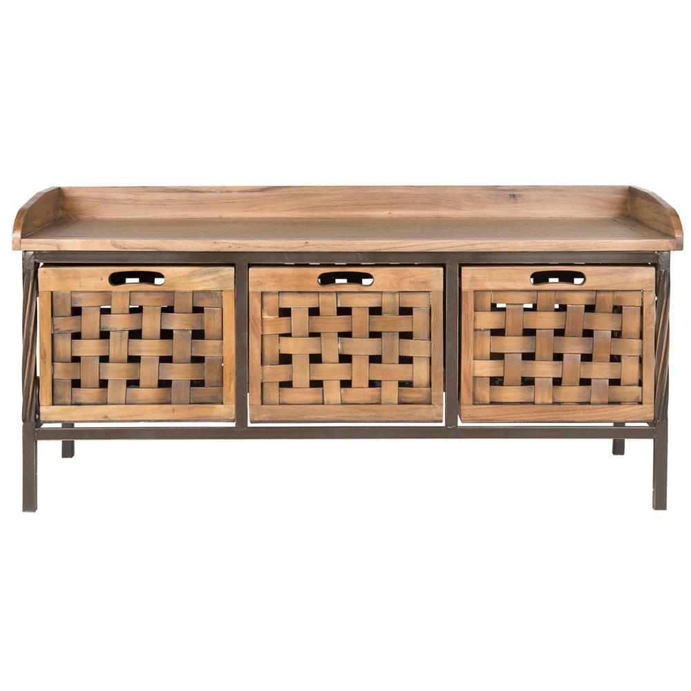 ISAAC 3 DRAWER WOODEN STORAGE BENCH, AMH6530E