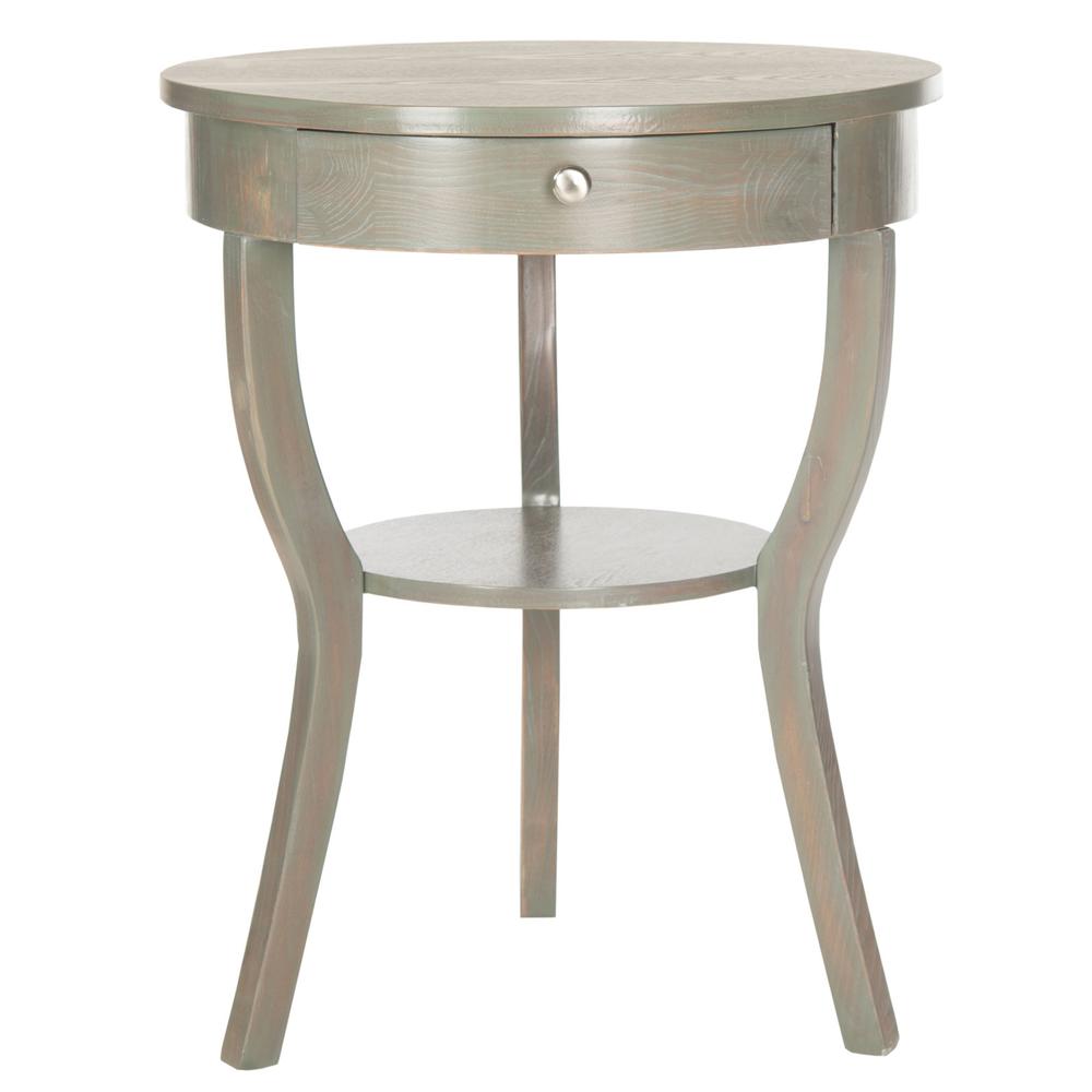 KENDRA ROUND PEDESTAL END TABLE W/ DRAWER, AMH6620A