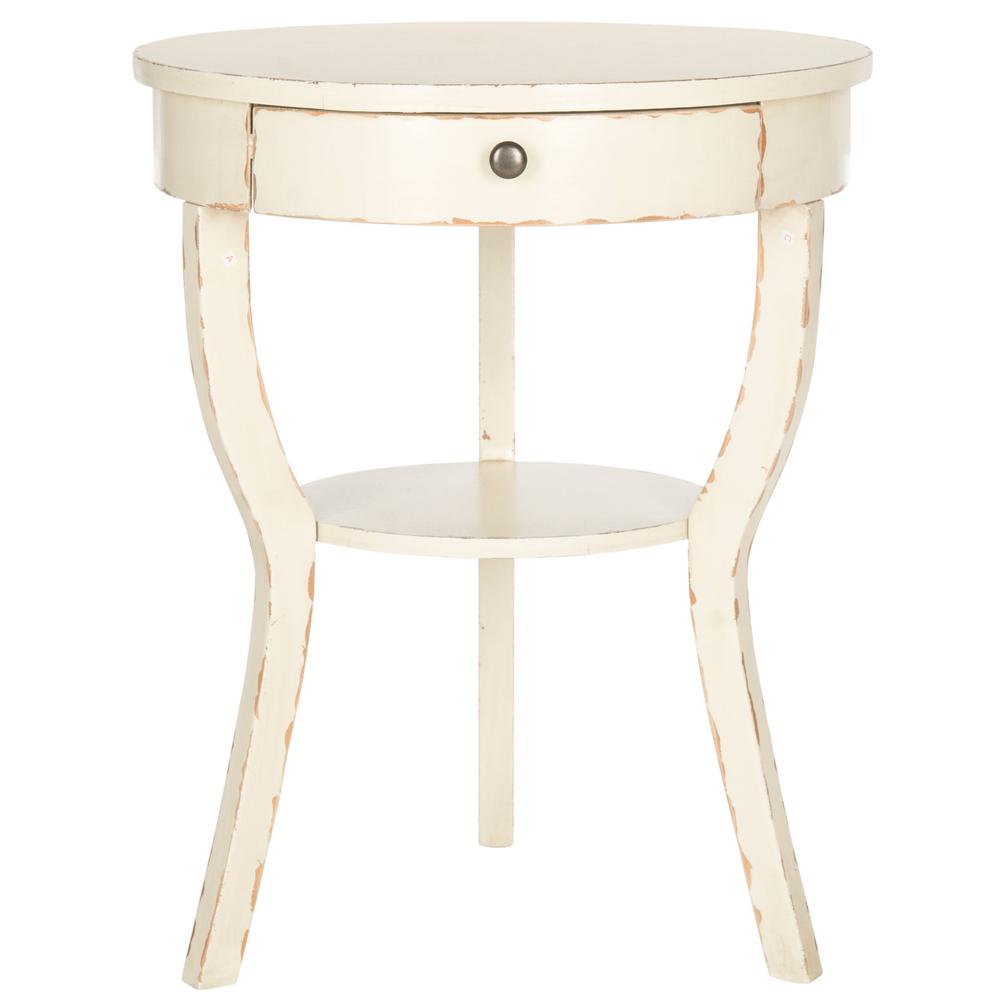KENDRA ROUND PEDESTAL END TABLE W/ DRAWER, AMH6620D