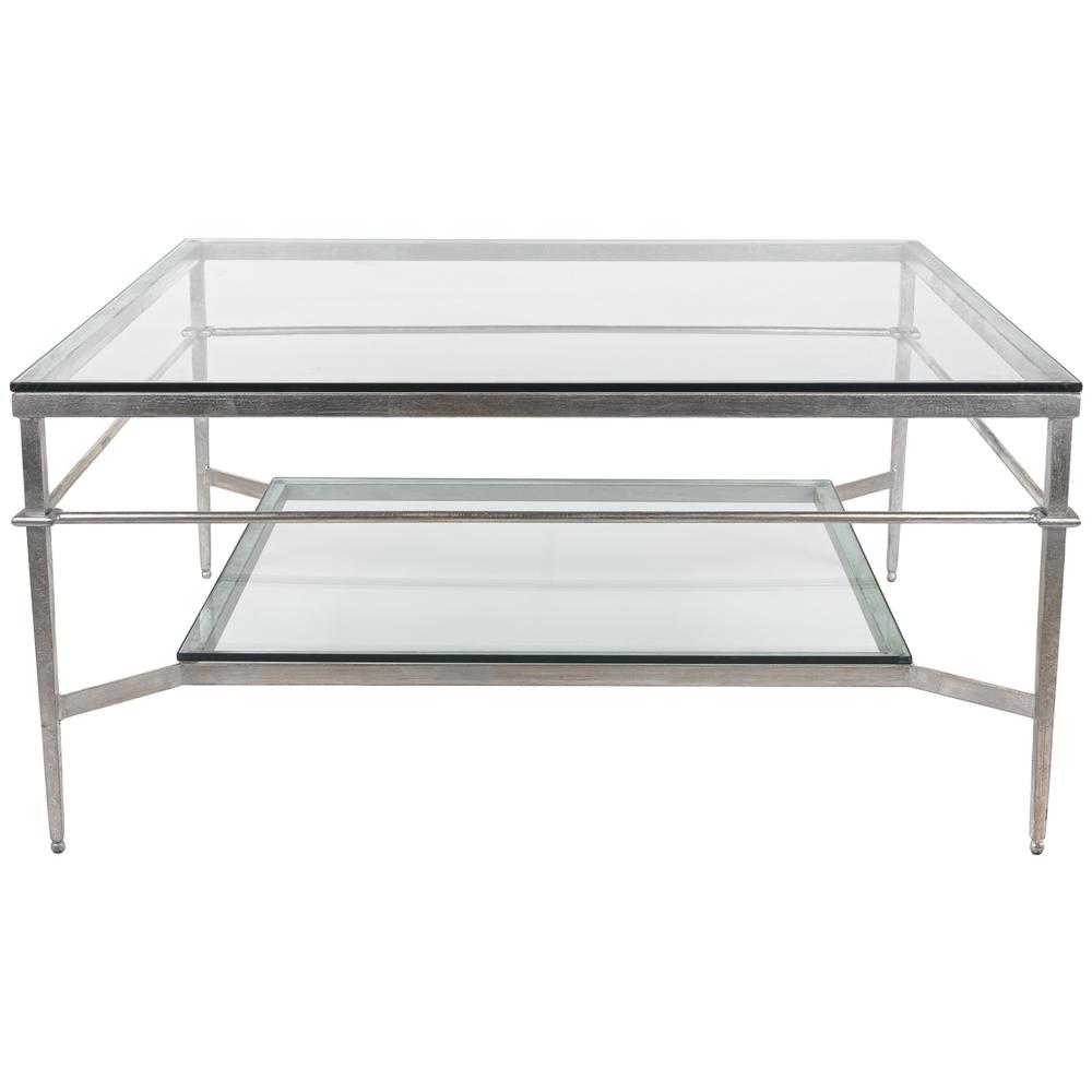 MIEKA SILVER LEAF GLASS COCKTAIL TABLE