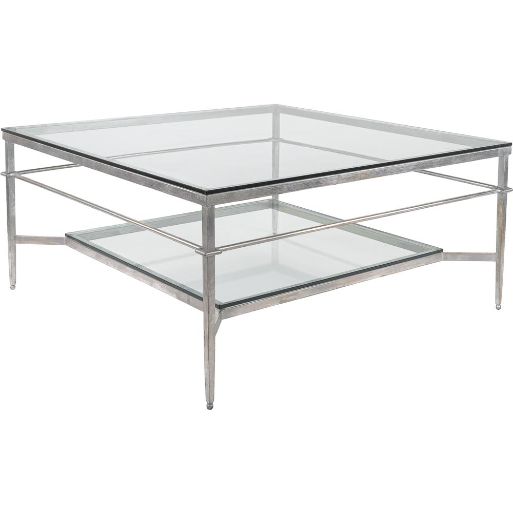 MIEKA SILVER LEAF GLASS COCKTAIL TABLE