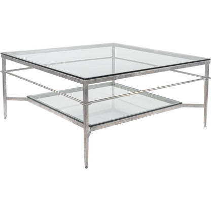 MIEKA SILVER LEAF GLASS COCKTAIL TABLE