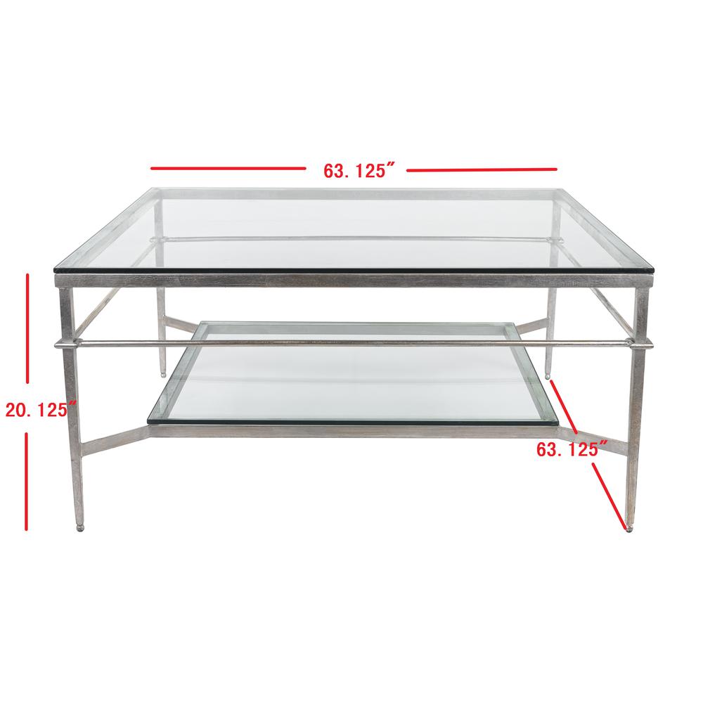 MIEKA SILVER LEAF GLASS COCKTAIL TABLE