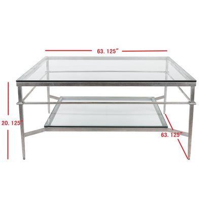 MIEKA SILVER LEAF GLASS COCKTAIL TABLE