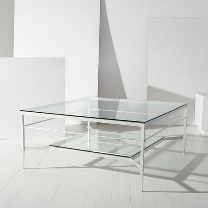 MIEKA SILVER LEAF GLASS COCKTAIL TABLE