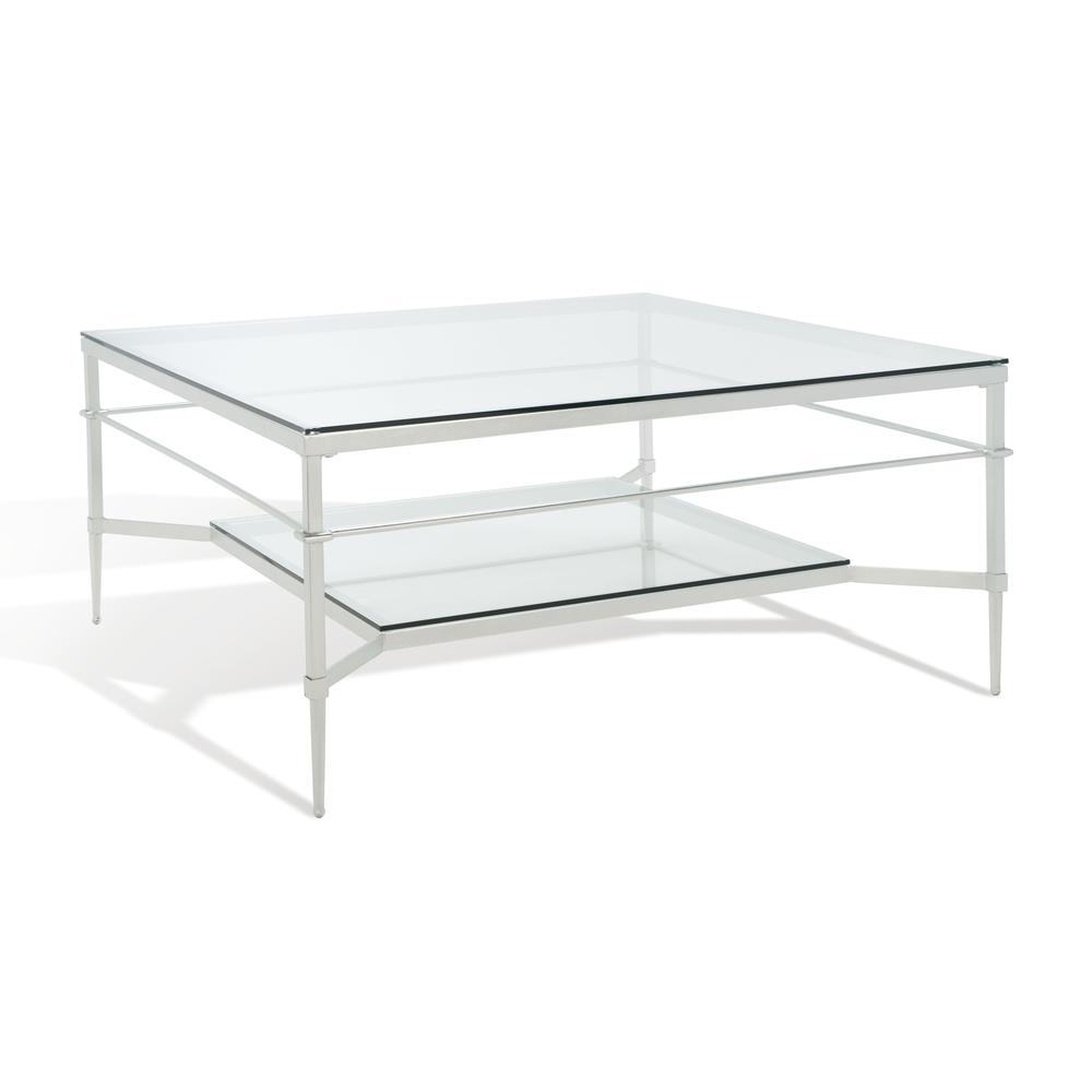 MIEKA SILVER LEAF GLASS COCKTAIL TABLE