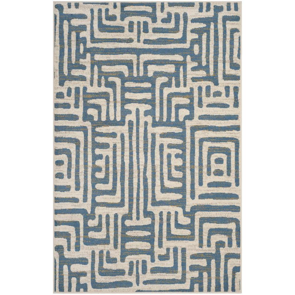 AMSTERDAM, IVORY / LIGHT BLUE, 5'-1" X 7'-6", Area Rug