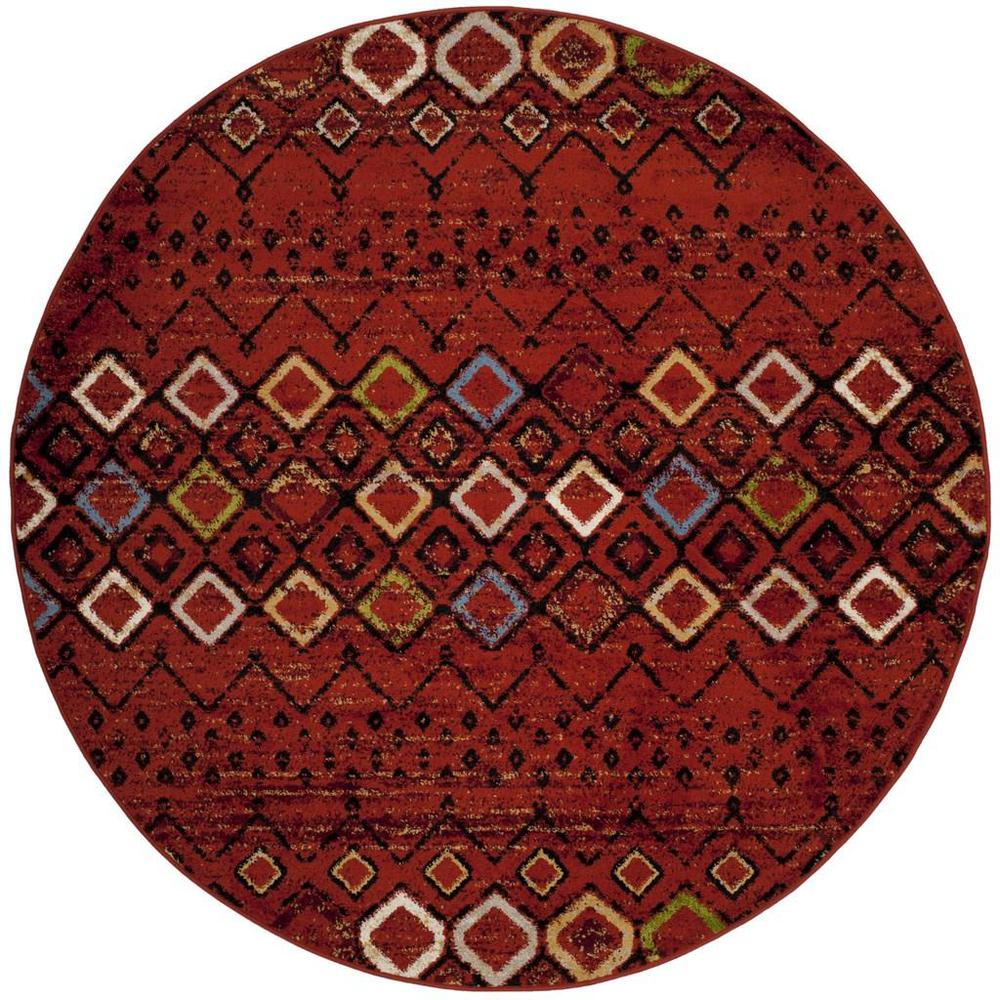AMSTERDAM, TERRACOTTA / MULTI, 5'-1" X 5'-1" Round, Area Rug