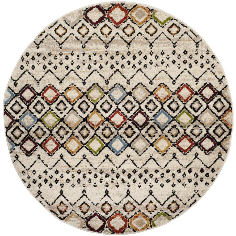 AMSTERDAM, IVORY / MULTI, 6'-7" X 6'-7" Round, Area Rug