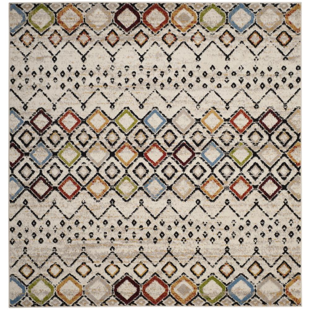 AMSTERDAM, IVORY / MULTI, 5'-1" X 5'-1" Square, Area Rug