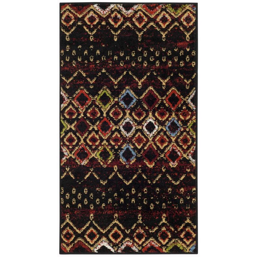 AMSTERDAM, BLACK / MULTI, 2'-3" X 4', Area Rug