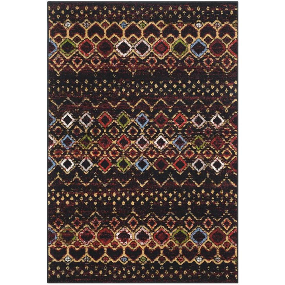 AMSTERDAM, BLACK / MULTI, 5'-1" X 7'-6", Area Rug