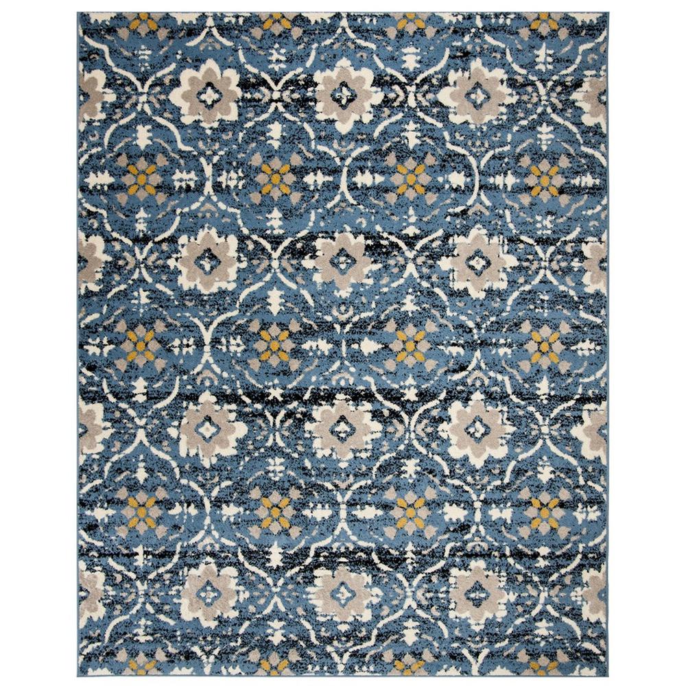 AMSTERDAM, BLUE / CREME, 8' X 10', Area Rug
