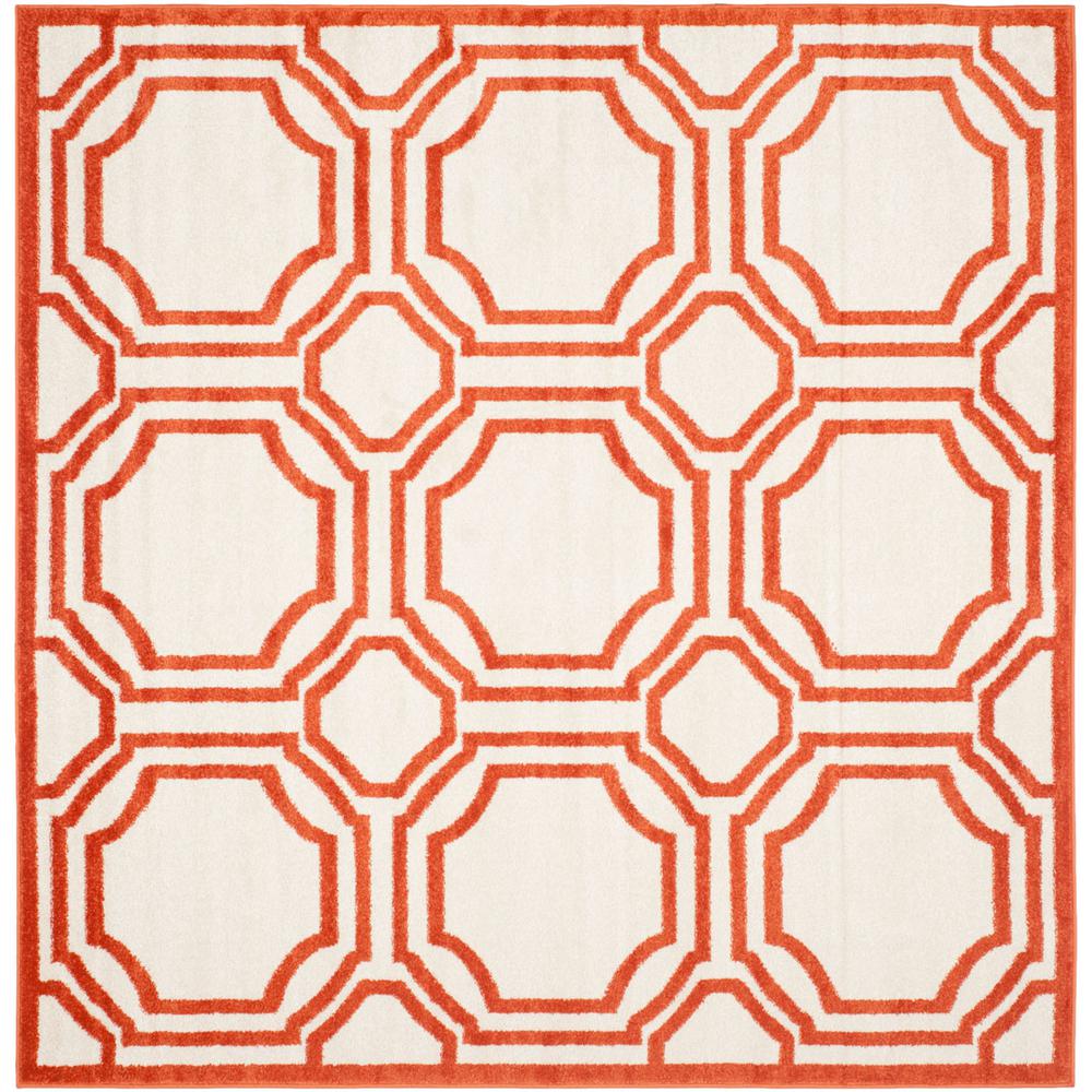 AMHERST, IVORY / ORANGE, 5' X 5' Square, Area Rug, AMT411F-5SQ