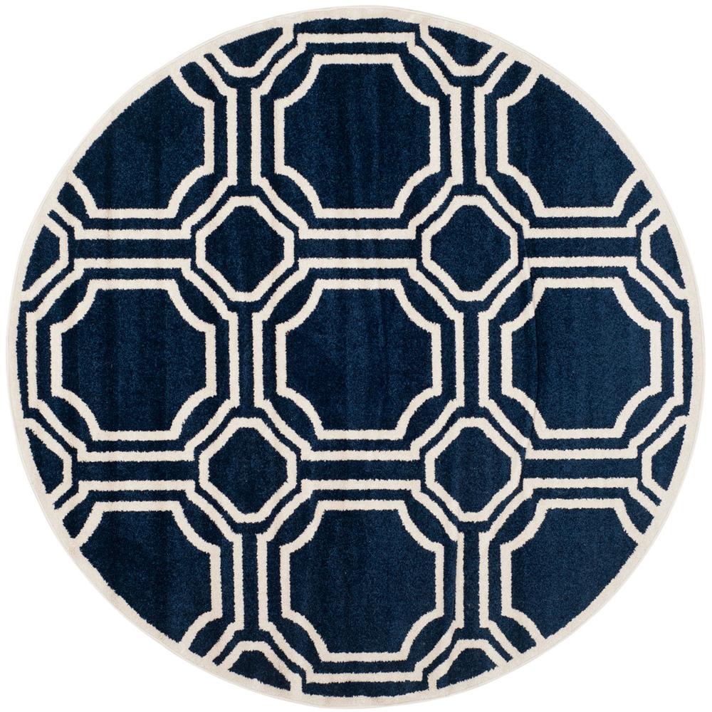 AMHERST, NAVY / IVORY, 5' X 5' Round, Area Rug