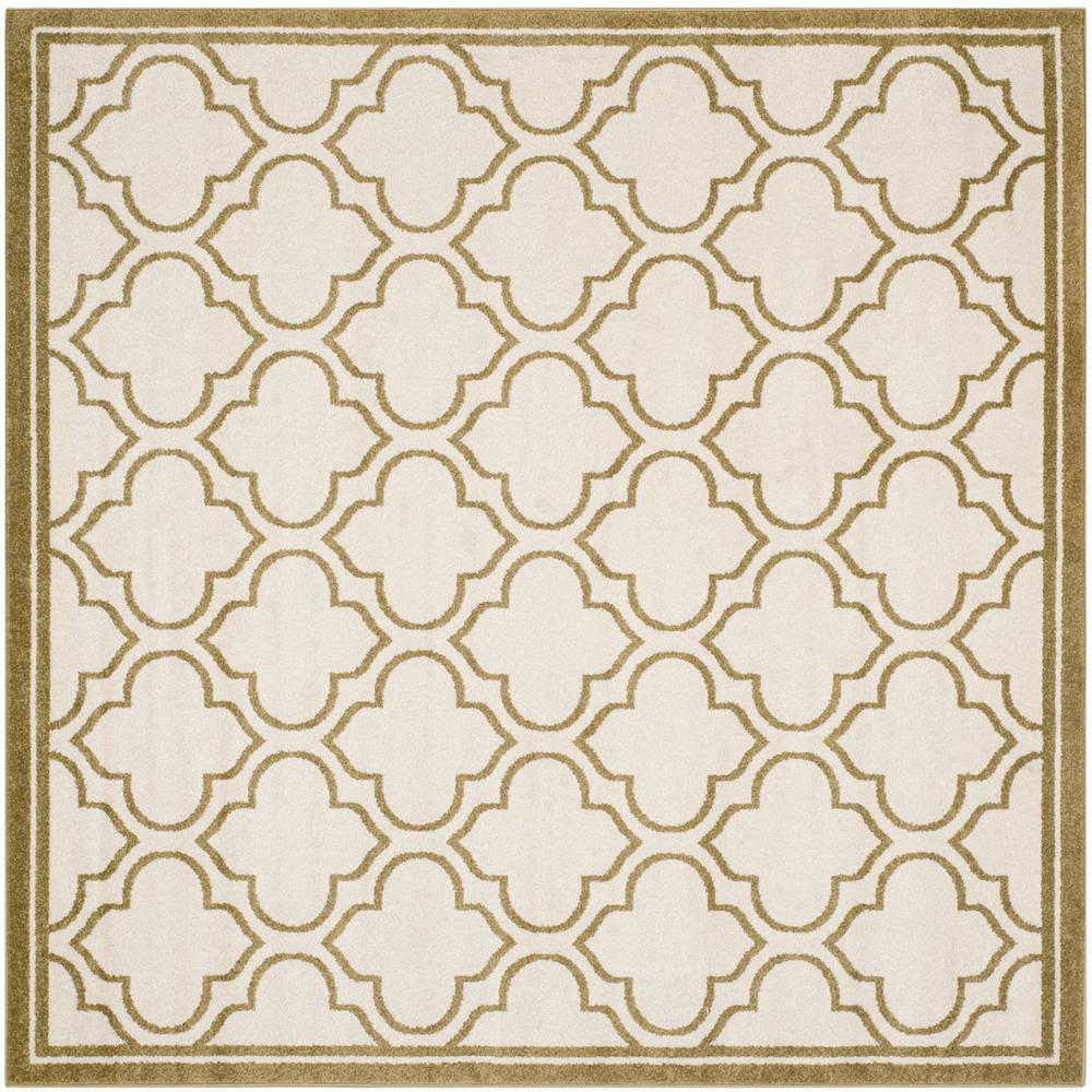 AMHERST, IVORY / LIGHT GREEN, 7' X 7' Square, Area Rug, AMT412A-7SQ