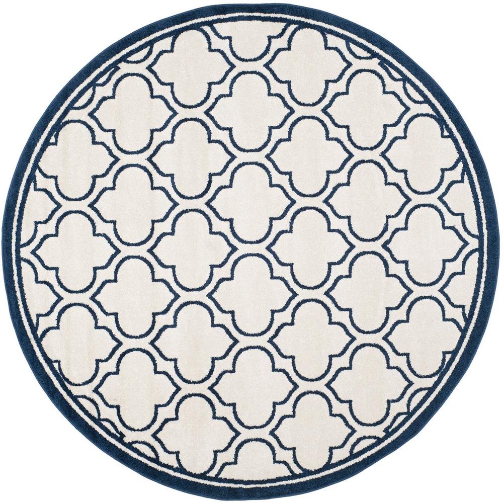 AMHERST, IVORY / NAVY, 7' X 7' Round, Area Rug, AMT412M-7R