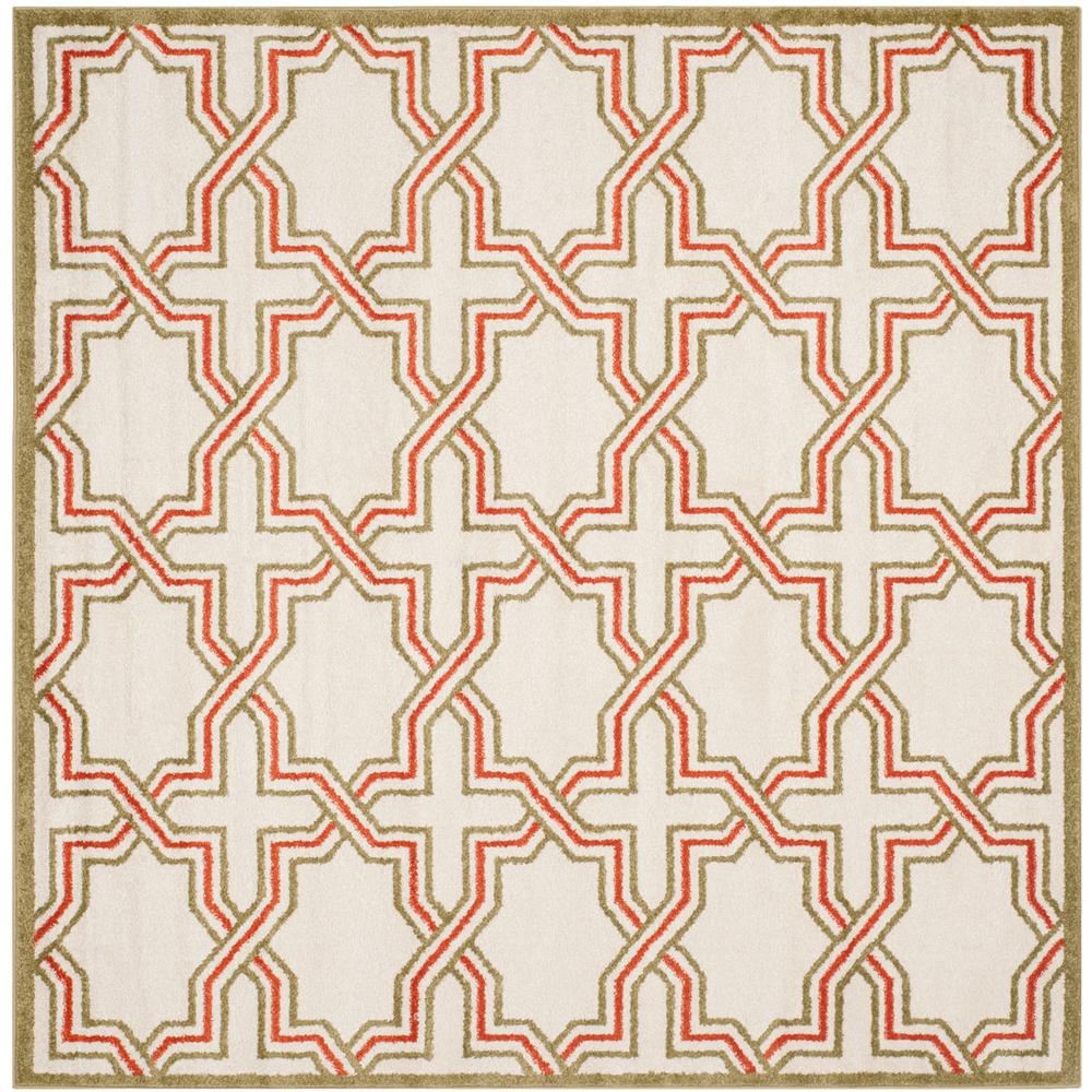 AMHERST, IVORY / LIGHT GREEN, 7' X 7' Square, Area Rug, AMT413A-7SQ