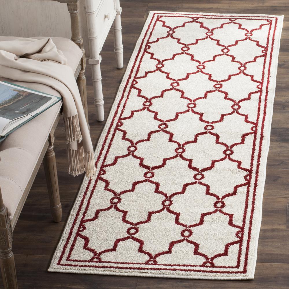 AMHERST, IVORY / RED, 2'-3" X 7', Area Rug