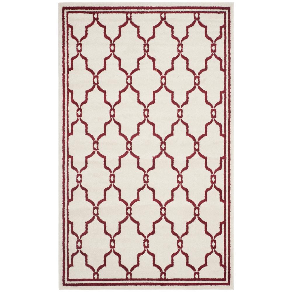 AMHERST, IVORY / RED, 5' X 8', Area Rug