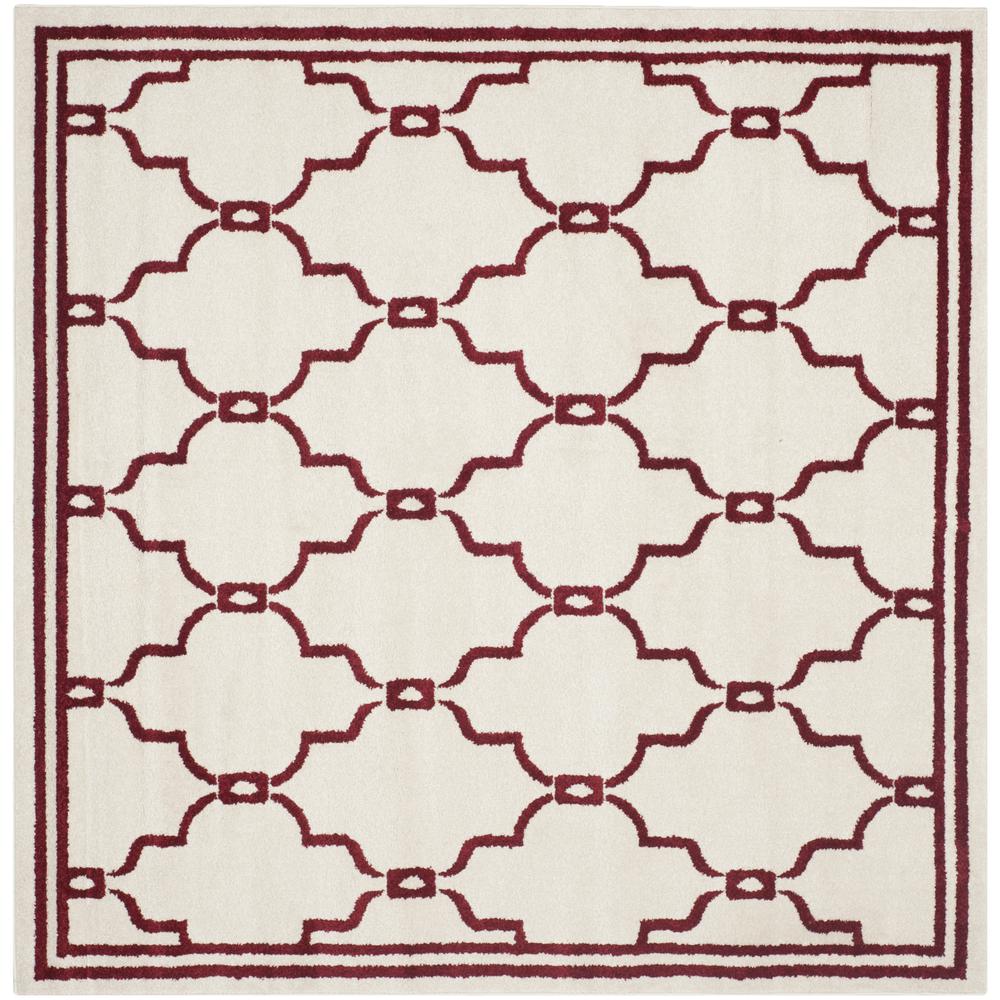 AMHERST, IVORY / RED, 7' X 7' Square, Area Rug