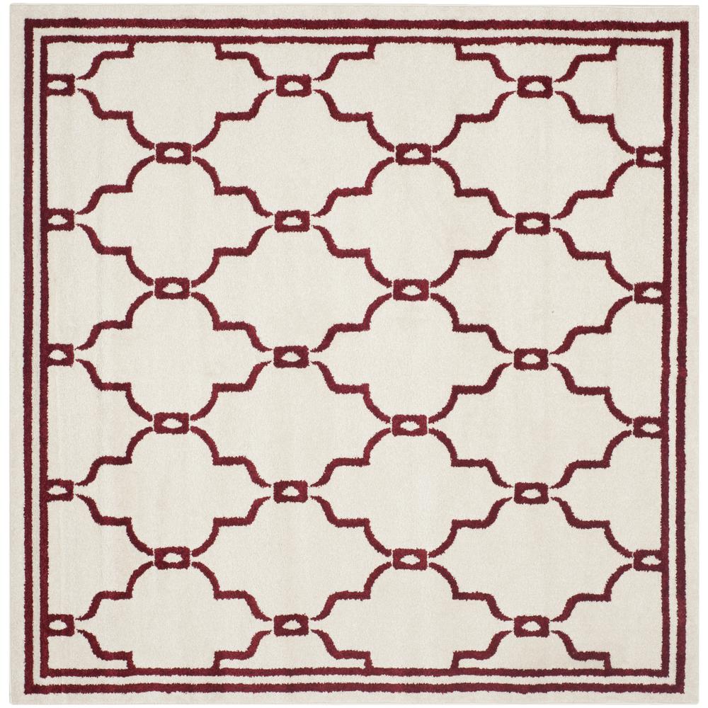 AMHERST, IVORY / RED, 7' X 7' Square, Area Rug