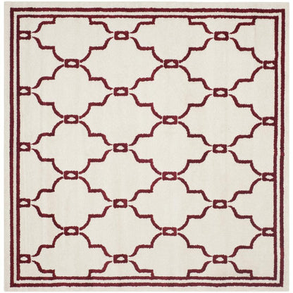 AMHERST, IVORY / RED, 7' X 7' Square, Area Rug