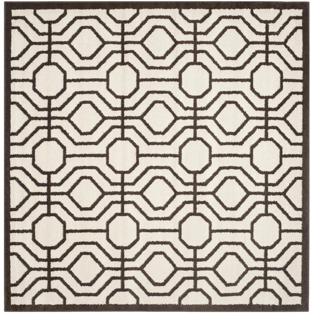 AMHERST, IVORY / BROWN, 7' X 7' Square, Area Rug