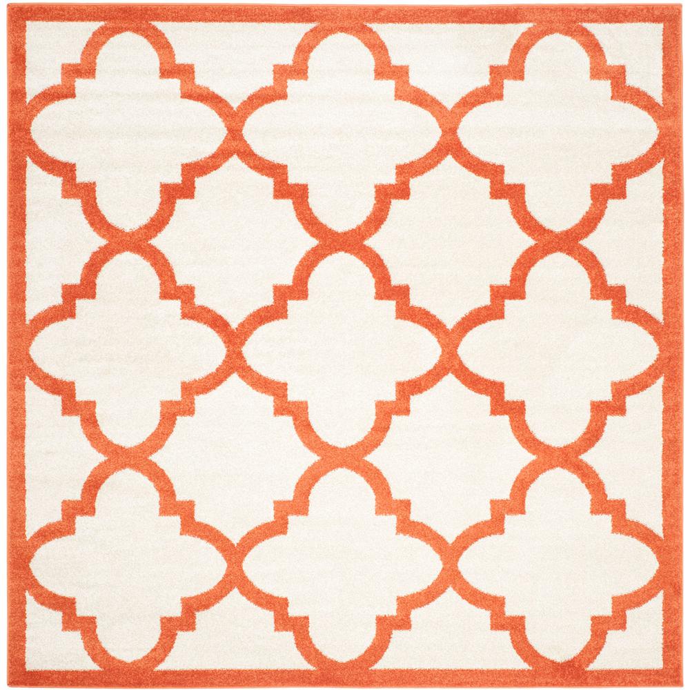 AMHERST, BEIGE / ORANGE, 7' X 7' Square, Area Rug, AMT423F-7SQ