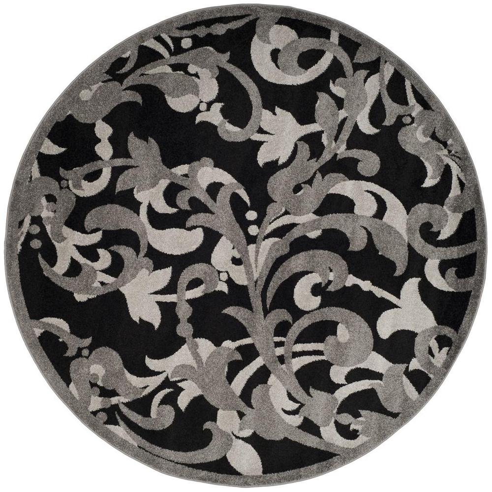 AMHERST, ANTHRACITE / LIGHT GREY, 7' X 7' Round, Area Rug, AMT428G-7R